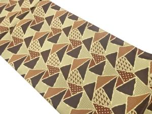 三角に丸・変わり青海波模様全通袋帯